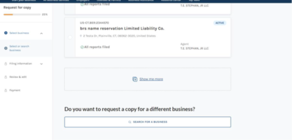 How to select the business that is linked to your account. 