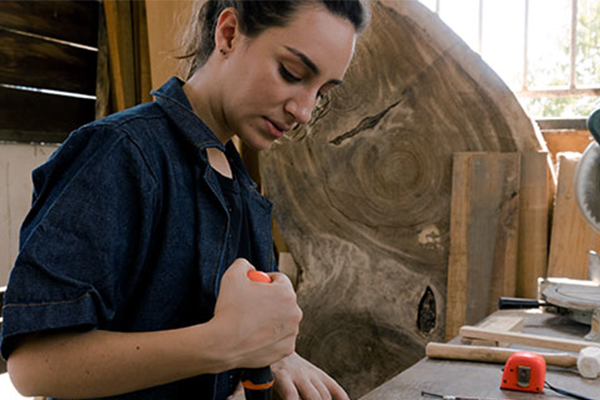 Woman woodworker